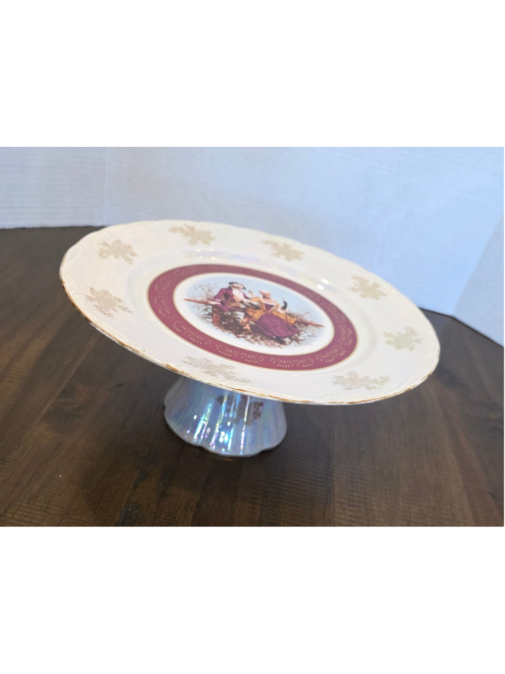 Vintage MTK Tohki Fine Porcelain Pedestal-Cake-Plate, 1930s, Wedding Cake Stand